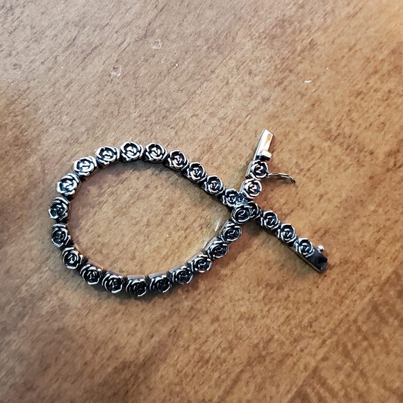 PZ Sterling Rose Link Bracelet - Picture 8 of 16